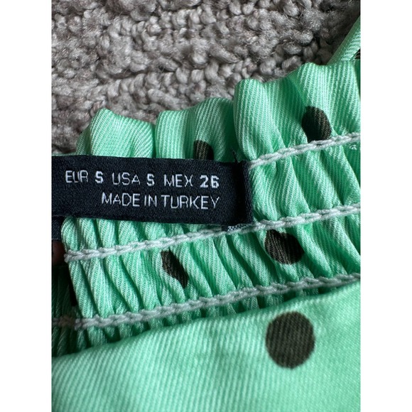 Zara Polka Dot Crop Top Mint Green Size S - Picture 11 of 12